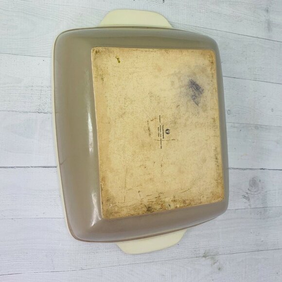 Natural Elements Beige Taupe 4Qt Tab Handle Stoneware Lasagna Casserole Dish Pan - Picture 9 of 11